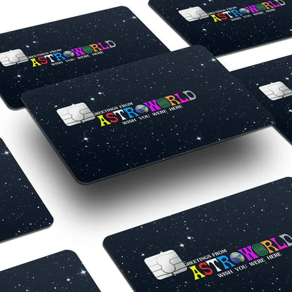 2 Pack Travis Scott Astroworld Credit Debit Card Sticker Vinyl Decal Skin Music
