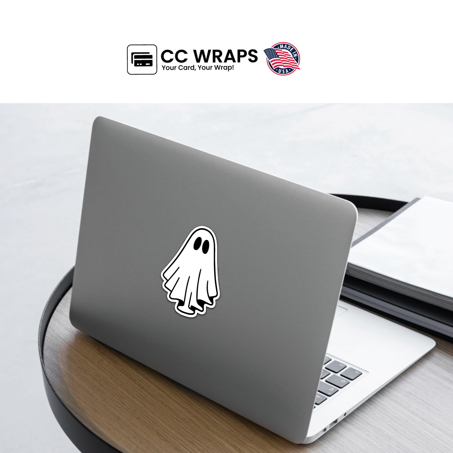 Cute Ghost Sticker 2 Pack 3.15 Inch – Adorable Halloween Ghost Vinyl Decal