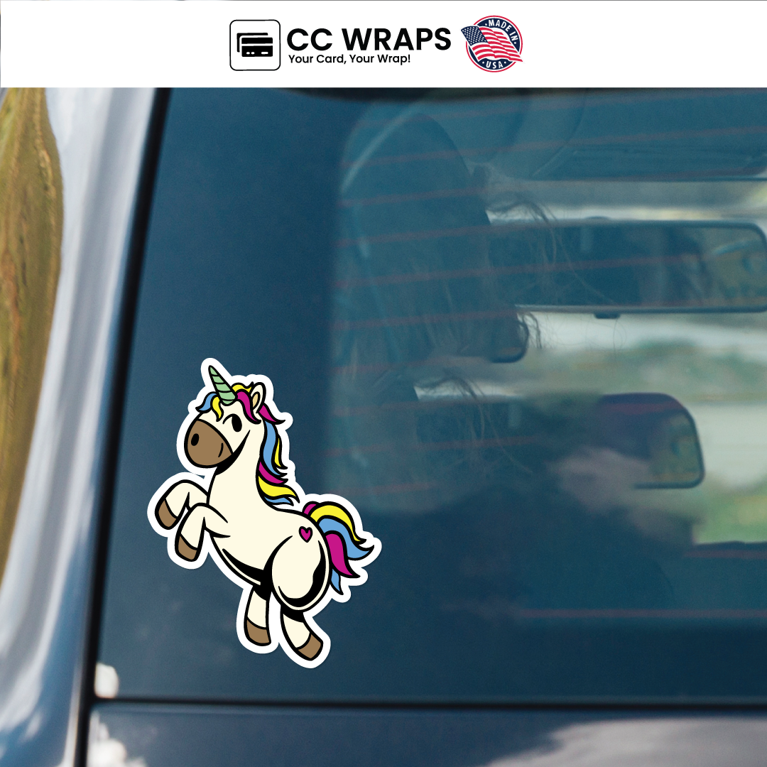 2 Pack Unicorn Sticker 4x3inch Waterproof Vinyl Decal Cute Magical Laptop Bottle