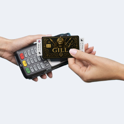 Gill Credit Card Sticker | Gold Design Card Skin | Matte Vinyl Debit Card Wrap
