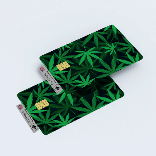 2 Pack Weed 420 Cannabis Leaf Credit Debit Card Sticker Vinyl Decal Skin