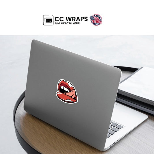 Pack of 2 Naughty Red Lips Stickers 4x4 Inch | Sexy Cool Vinyl Decal