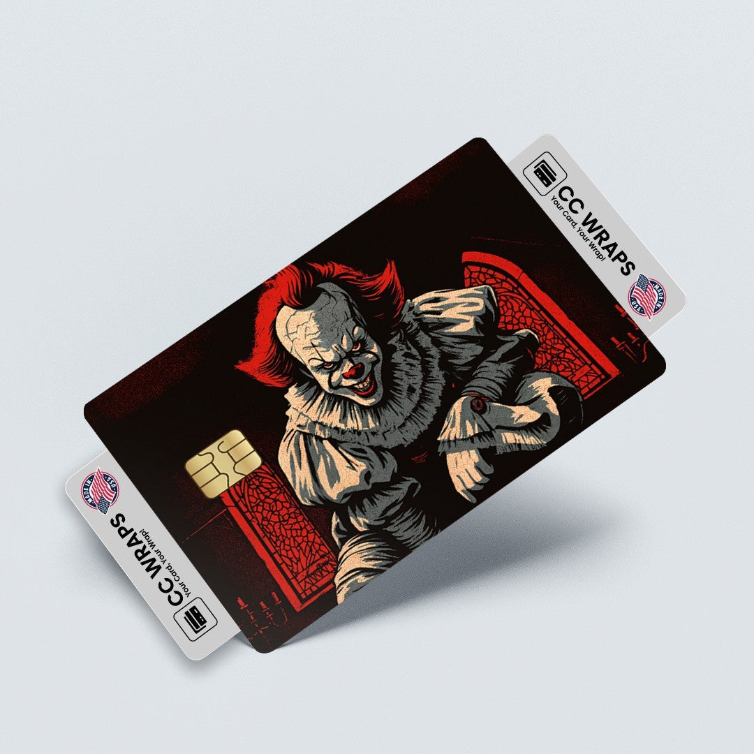 2 Pack Pennywise IT Horror Credit Debit Card Sticker Vinyl Decal Skin ClownScare