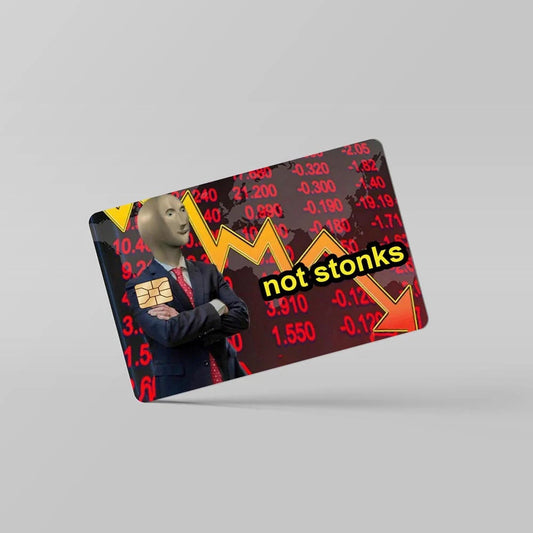 2 Pack Funny Not Stonks Stocks Meme Credit Debit Card Sticker Vinyl Decal Skin