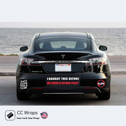 4 Pack Tesla Bumper Sticker Anti Elon Musk Decal