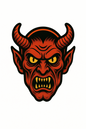 Pack of 2 Scary Red Demon Stickers 5x5 Inch | Spooky Halloween Vinyl Decal