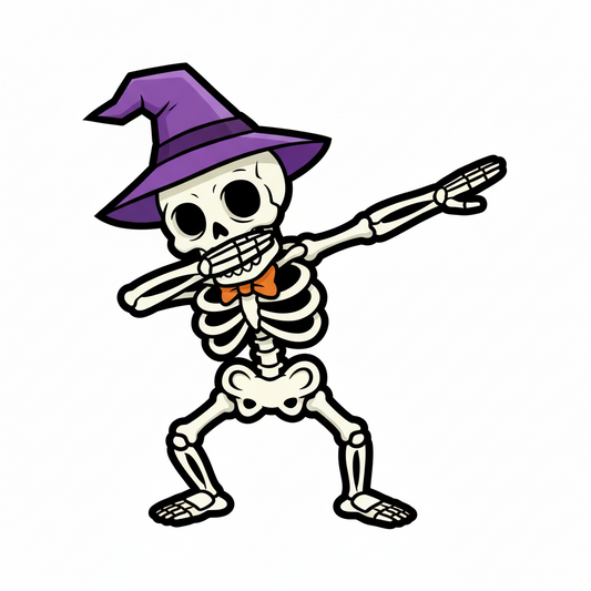 Pack of 2 Halloween Skeleton Dab Stickers | Funny Cool Vinyl Decal 4x2 inches''