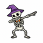 Pack of 2 Halloween Skeleton Dab Stickers | Funny Cool Vinyl Decal 4x2 inches''