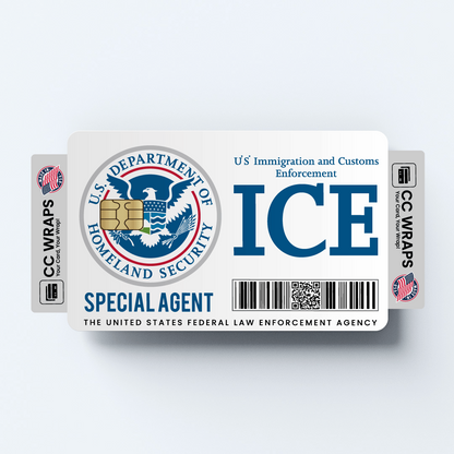 2 Pack ICE Credit Debit Card Sticker Durable Waterproof Vinyl Decal Durable Skin