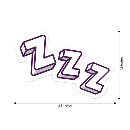 Pack of 2 ZZZ Stickers 3x Inch Funny Sleepy Mood Vinyl Decals for Laptops Cars