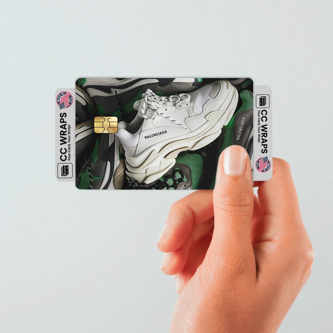 White Balenciaga Shoes Credit Debit Card Sticker Luxury Fashion Vinyl Skin