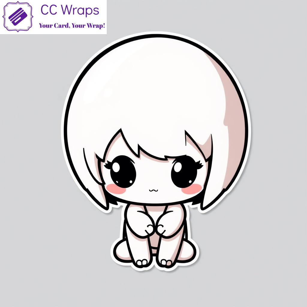 Cute Anime Girl Vinyl Sticker Kawaii Aesthetic Female Character Decal for Laptop