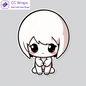 Cute Anime Girl Vinyl Sticker Kawaii Aesthetic Female Character Decal for Laptop