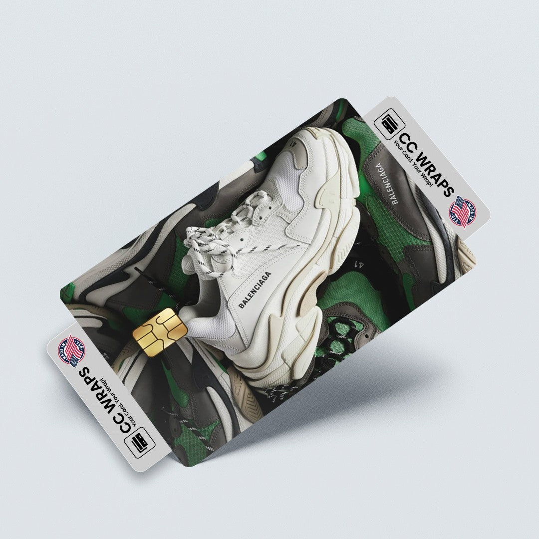 White Balenciaga Shoes Credit Debit Card Sticker Luxury Fashion Vinyl Skin