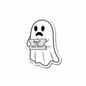 Pack of 2 Sad Cute Funny Ghost Stickers 3.15x3.15 Boo or No Boo Halloween Decal