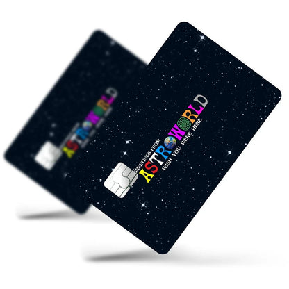 2 Pack Travis Scott Astroworld Credit Debit Card Sticker Vinyl Decal Skin Music