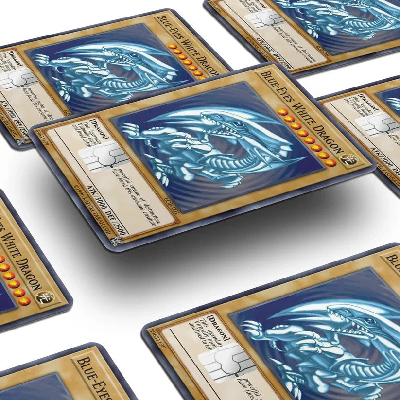 2 Pack Yu-Gi-Oh Blue Eyes Dragon Credit Debit Card Sticker Vinyl Decal Skin