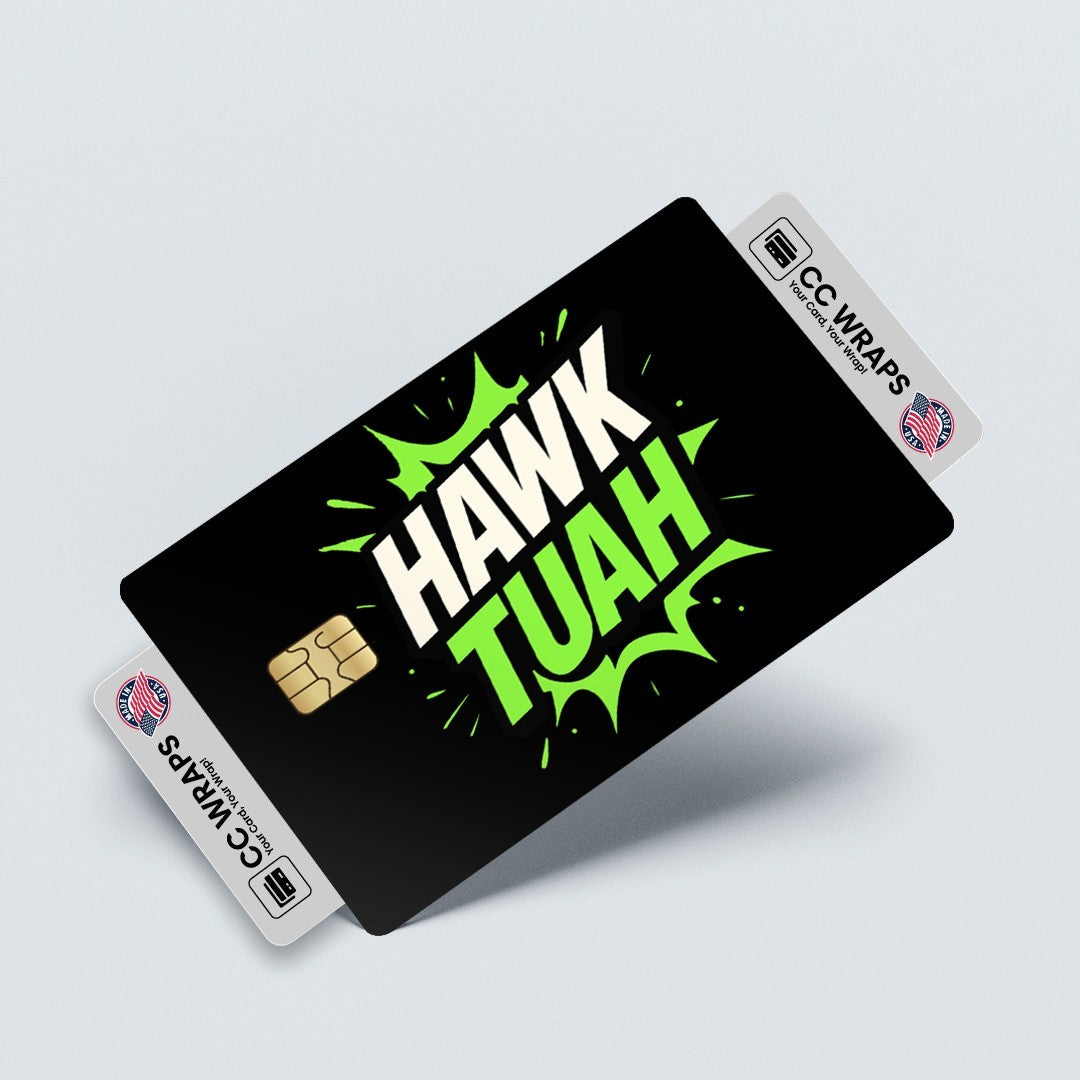 2 Pack Hawk Tuah Funny Meme Credit Debit Card Sticker Vinyl Decal Skin Humor