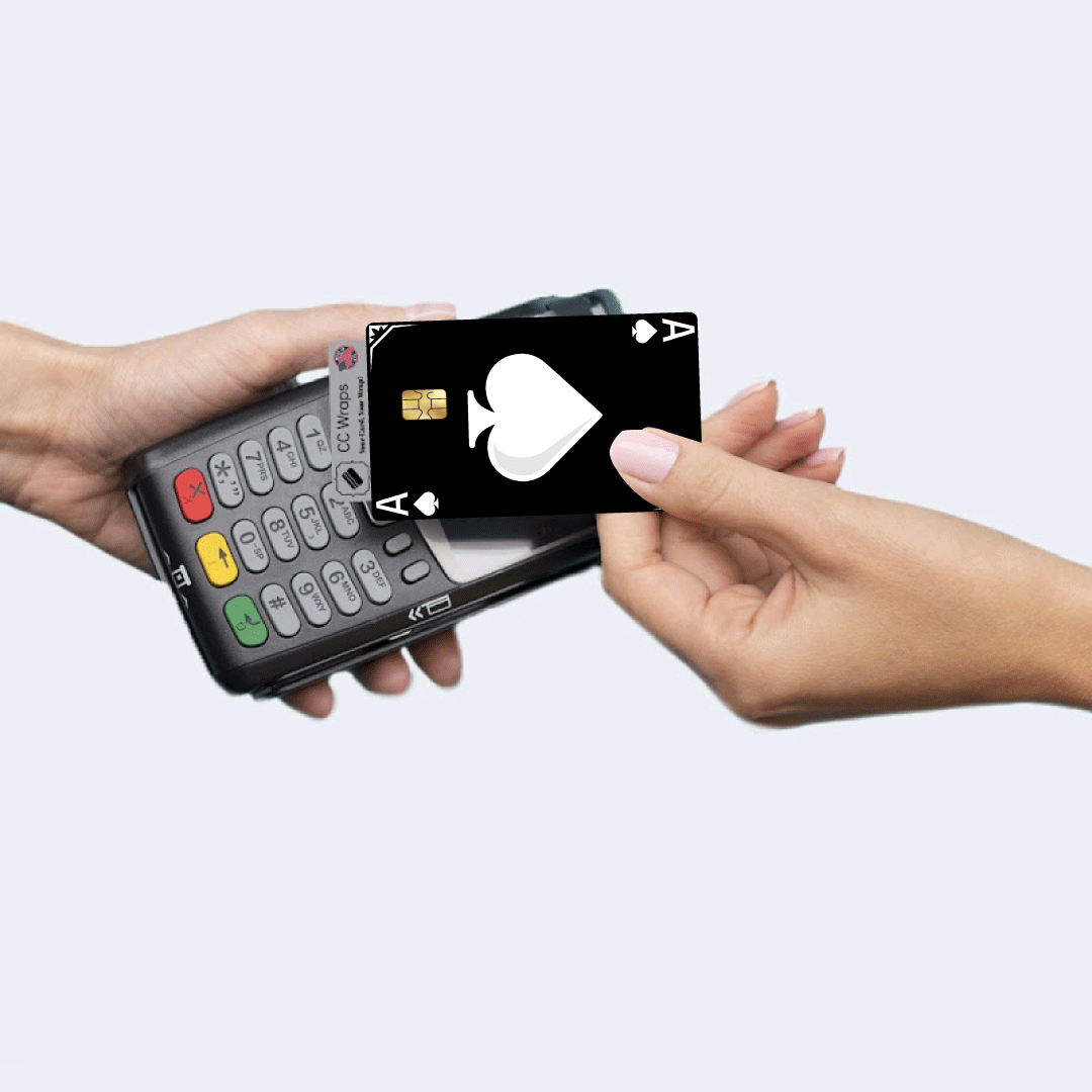 2 Pack Black Ace Card Credit Debit Card Sticker Vinyl Skin Sticker Durable Decal