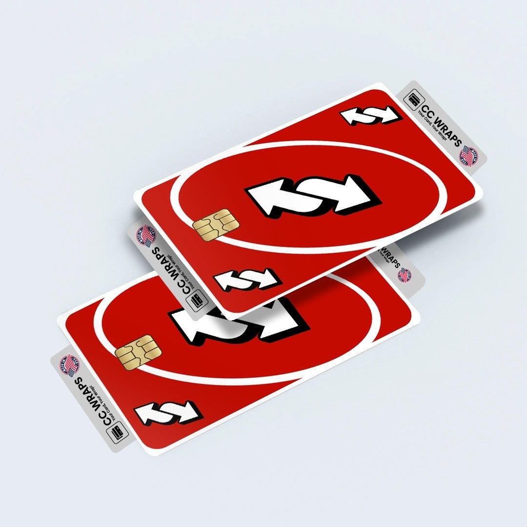 2 Pack Uno Reverse Card Credit Debit Sticker Vinyl Decal Skin Durable Fun