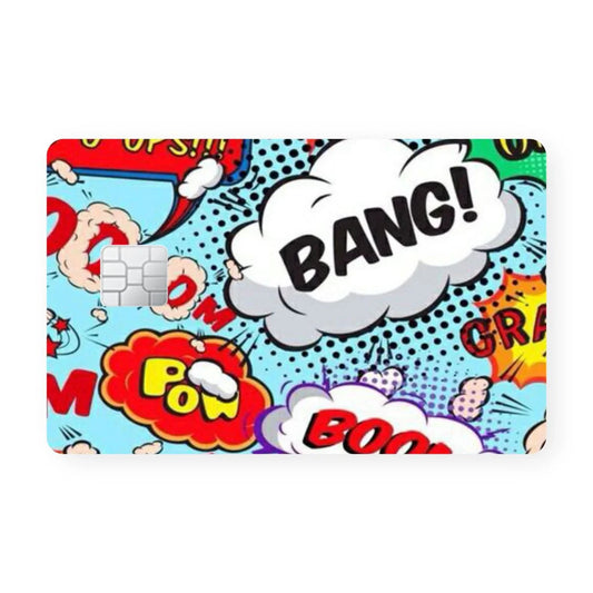 2 Pack Colorful Boom Pop Explosion Credit Debit Card Sticker Vinyl Decal Skin