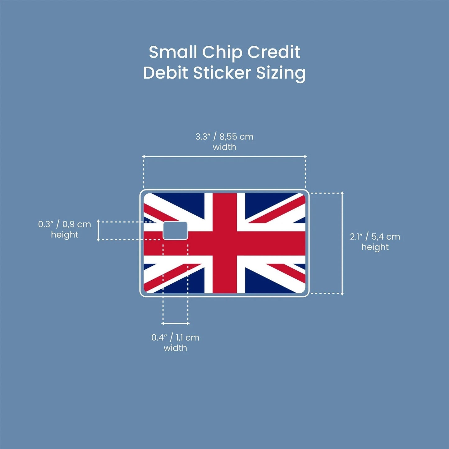 2 Pack Great Britain Flag Credit Debit Card Sticker Durable Vinyl Decal Durable