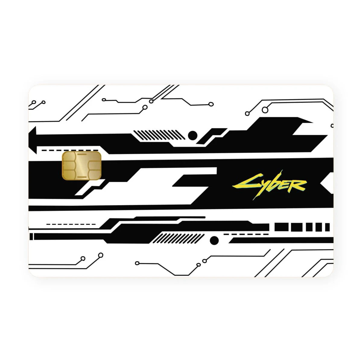 2 Pack Cyberpunk White Credit Debit Card Sticker Vinyl Decal Skin Futuristic
