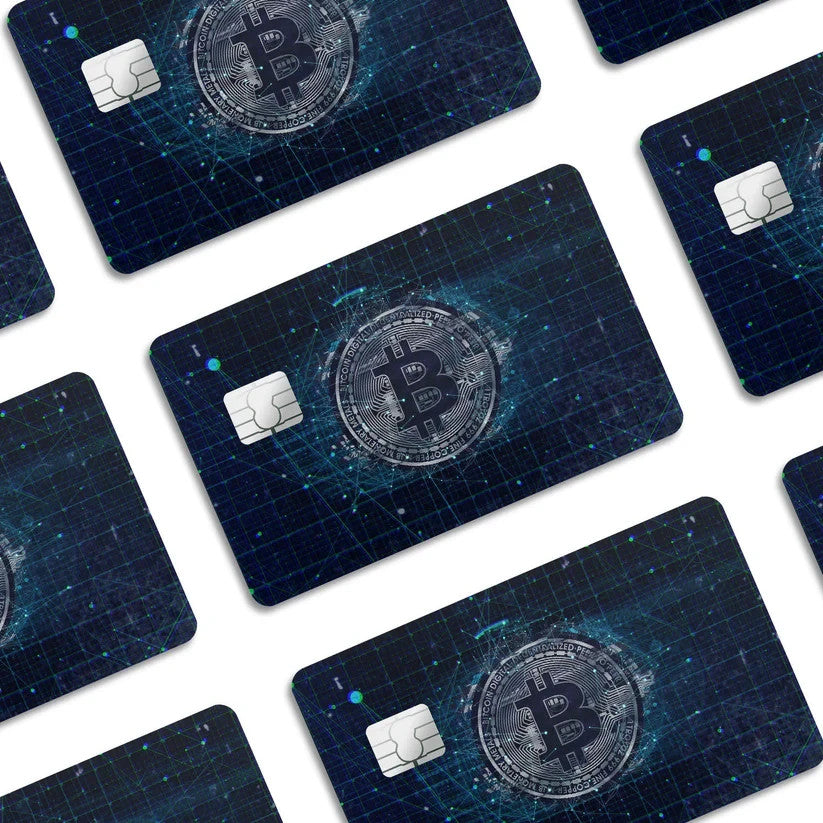 2 Pack Bitcoin Crypto Credit Debit Card Sticker Vinyl Decal Skin Digital Coin