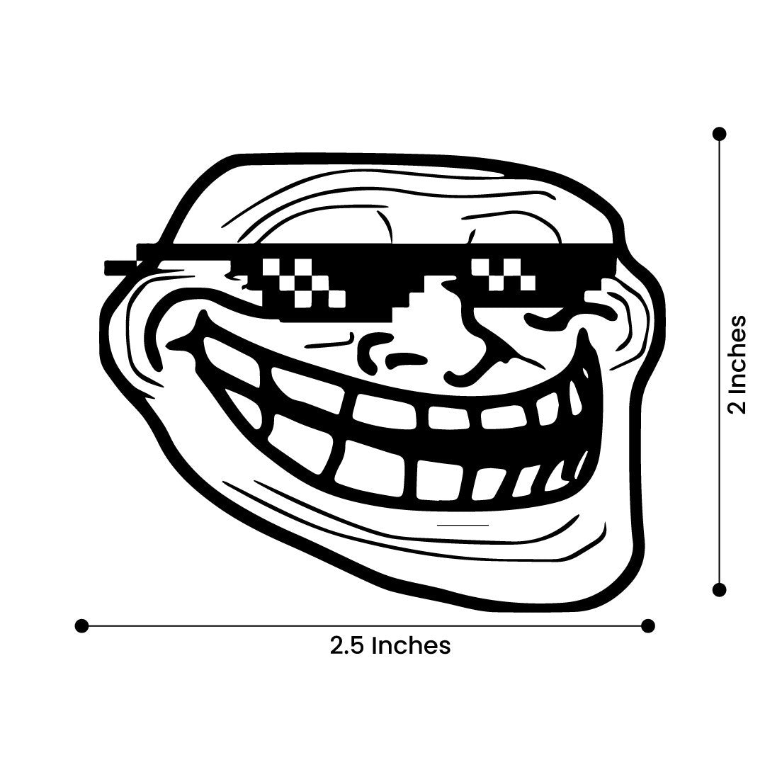 Pack of 2 Troll Face Stickers 3Inch Funny Meme Vinyl Decals for Laptops Cars