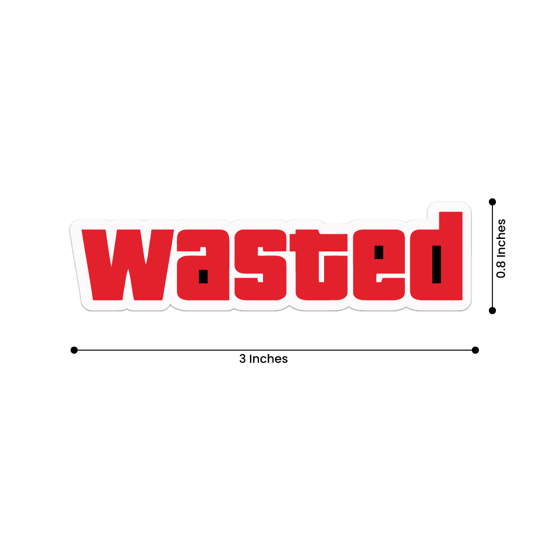 Pack of 2 Wasted Stickers 3 Inch Funny GTA Meme Vinyl Decals for Gamers Cars