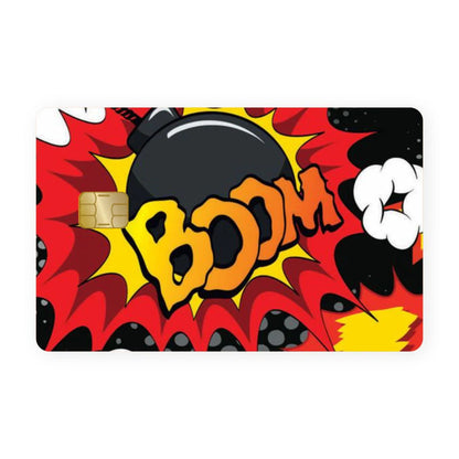 2 Pack Boom Red Grenade Credit Debit Card Sticker Vinyl Decal Skin Explosive Art