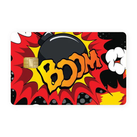 2 Pack Boom Red Grenade Credit Debit Card Sticker Vinyl Decal Skin Explosive Art