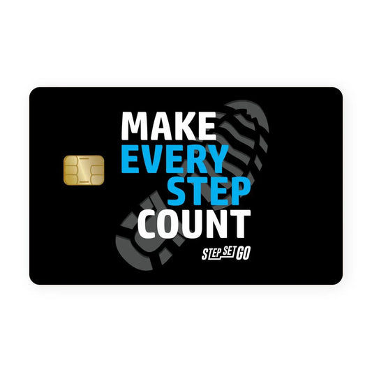 2 Pack Make Every Step Count Credit Debit Card Sticker Vinyl Decal Motivational