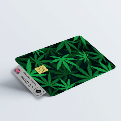 2 Pack Weed 420 Cannabis Leaf Credit Debit Card Sticker Vinyl Decal Skin