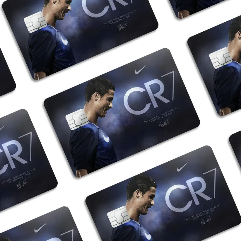 2 Pack Sports Football CR7 Blue Credit Debit Card Sticker Vinyl Decal Skin Soccer