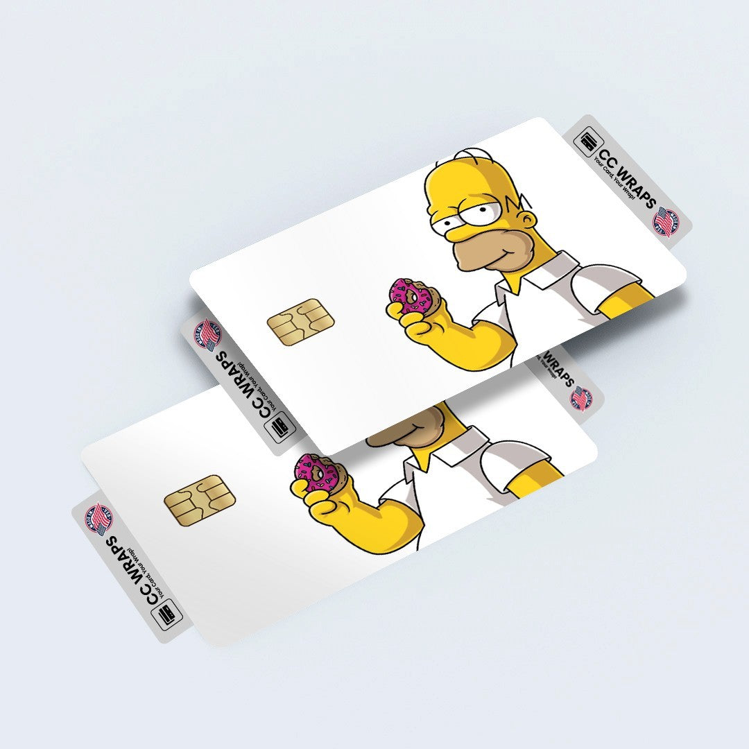 2 Pack Homer Simpson Credit Debit Card Sticker Vinyl Decal Skin Funny Cartoon