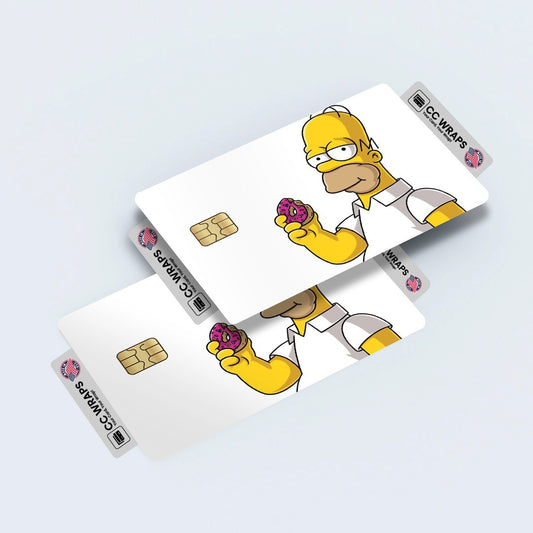 2 Pack Homer Simpson Credit Debit Card Sticker Vinyl Decal Skin Funny Cartoon