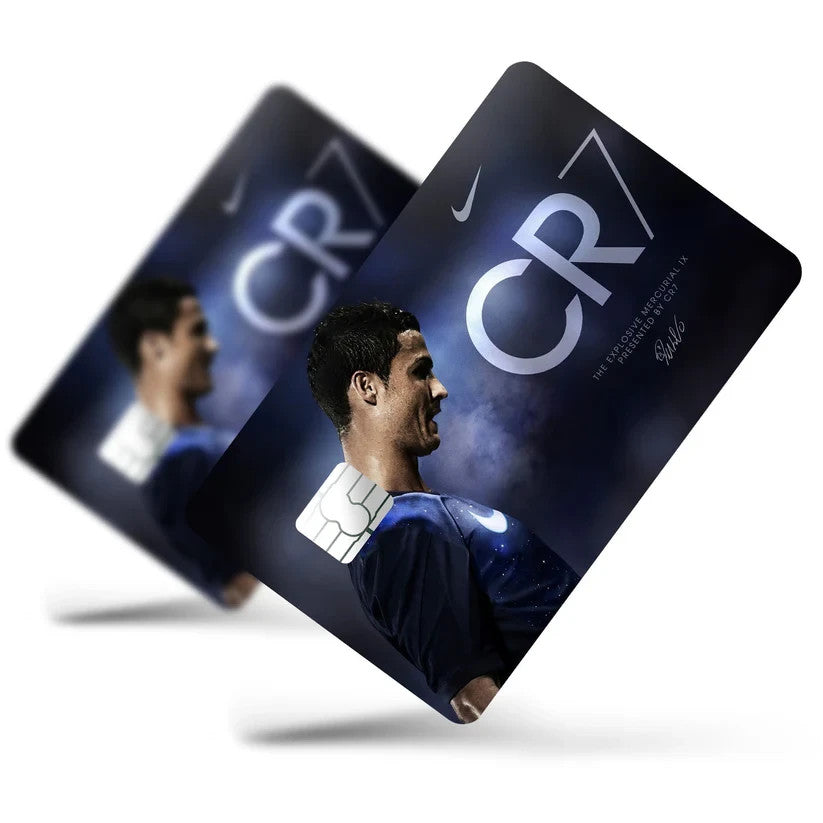 2 Pack Sports Football CR7 Blue Credit Debit Card Sticker Vinyl Decal Skin Soccer