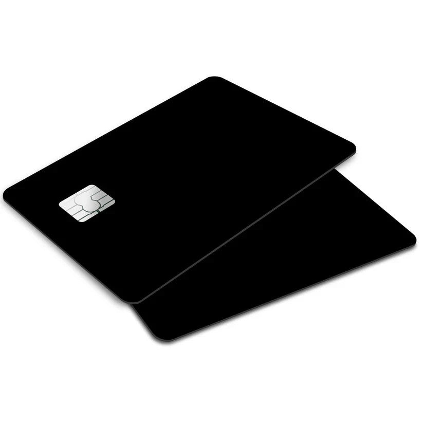 2 Pack Matte Black Credit Debit Card Sticker Vinyl Decal Skin Sleek Minimalist