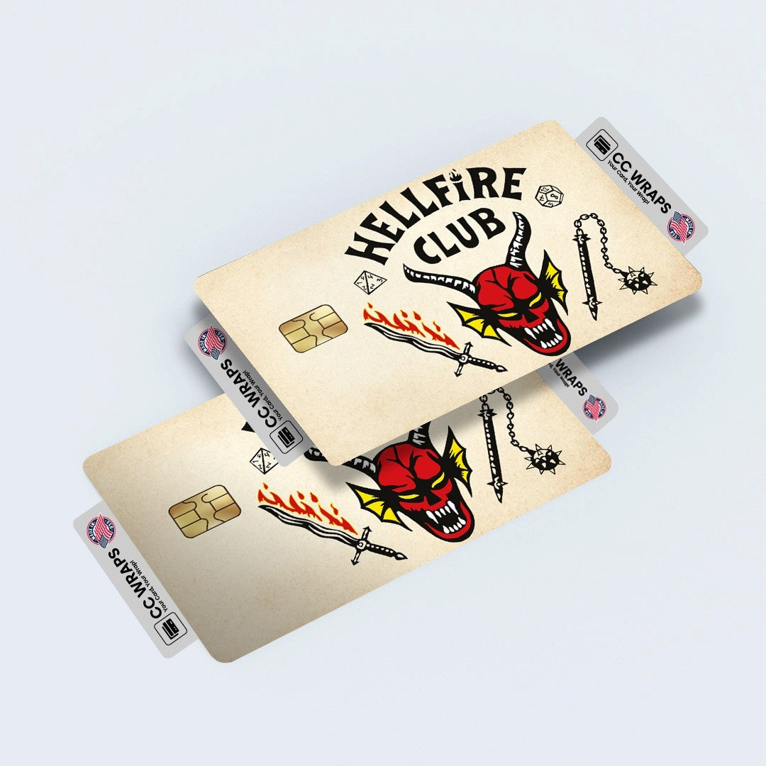 2 Pack Hellfire Club Credit Debit Card Sticker Vinyl Decal Skin Stranger Things