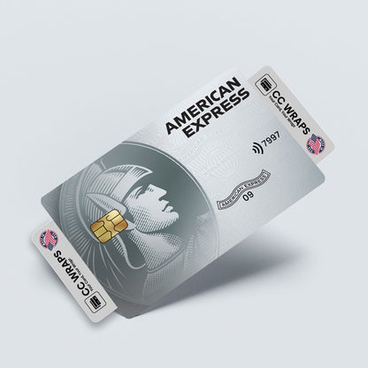 2 Pack American Express Silver Credit Debit Card Sticker Durable Vinyl Decal