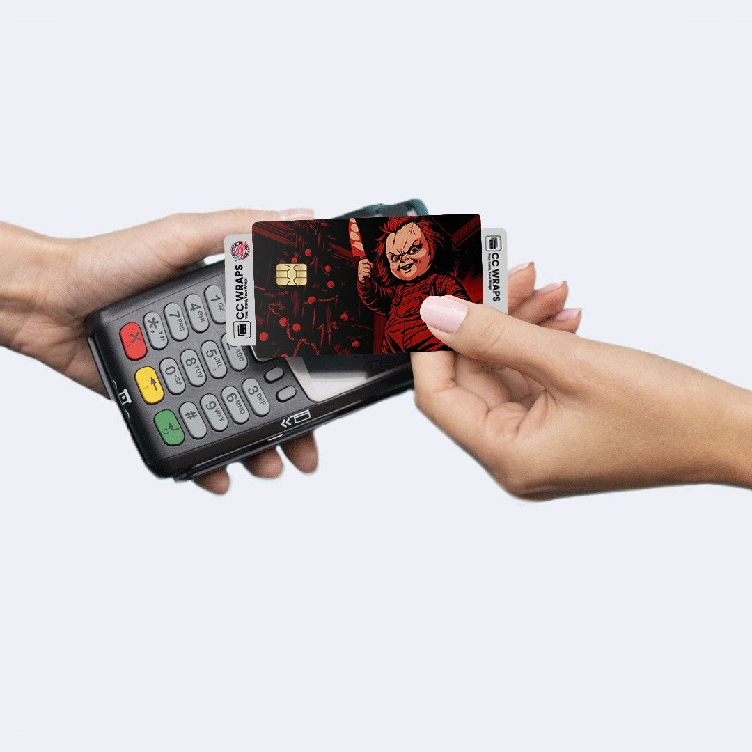 2 Pack Chucky Halloween Credit Debit Card Sticker Vinyl Decal Skin Horror Scary