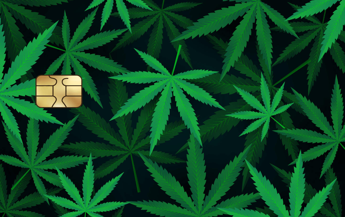2 Pack Weed 420 Cannabis Leaf Credit Debit Card Sticker Vinyl Decal Skin
