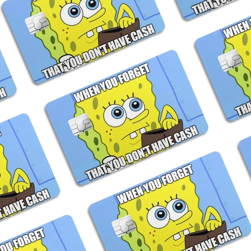 2 Pack Funny SpongeBob Credit Debit Card Sticker Vinyl Decal Skin Cartoon Cool