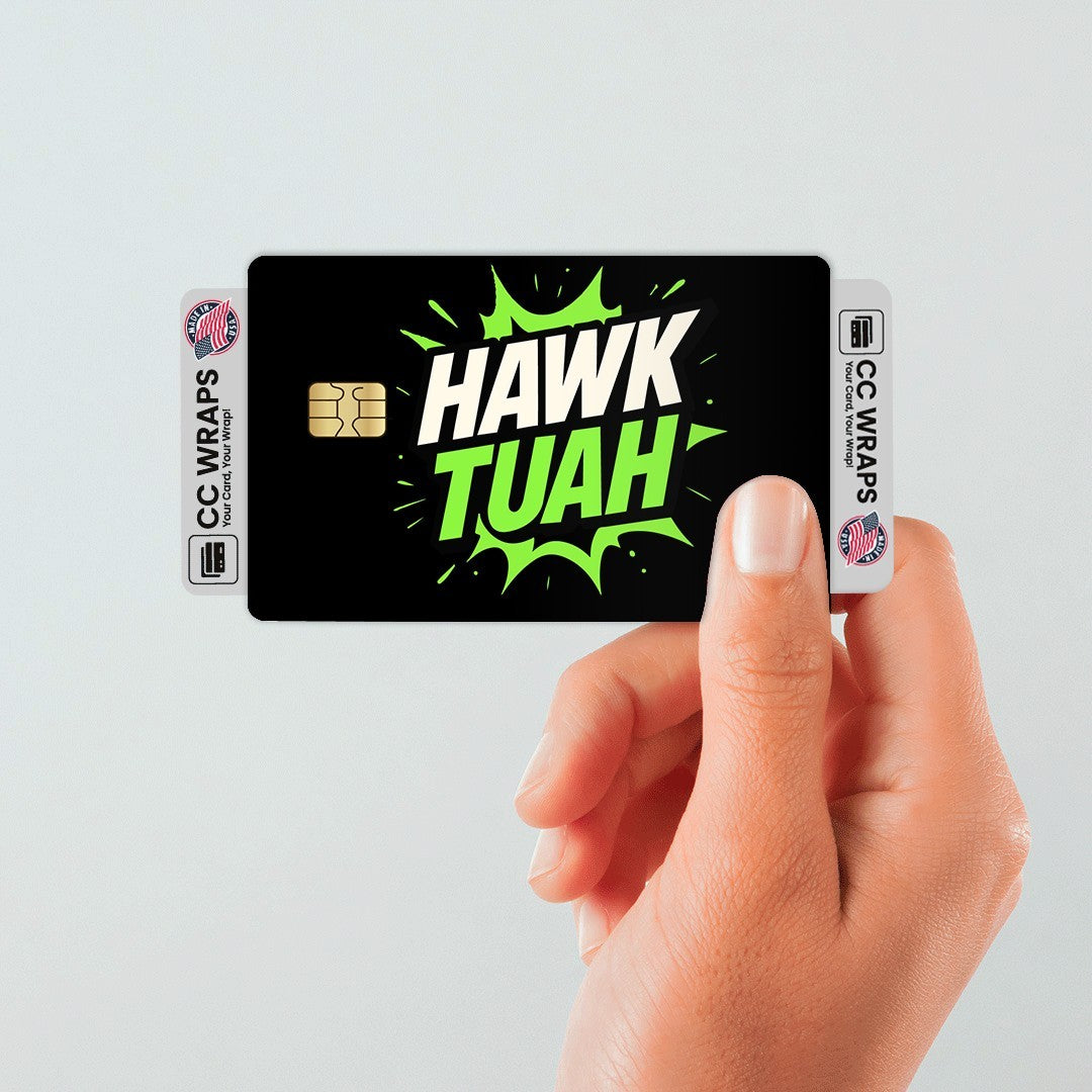 2 Pack Hawk Tuah Funny Meme Credit Debit Card Sticker Vinyl Decal Skin Humor