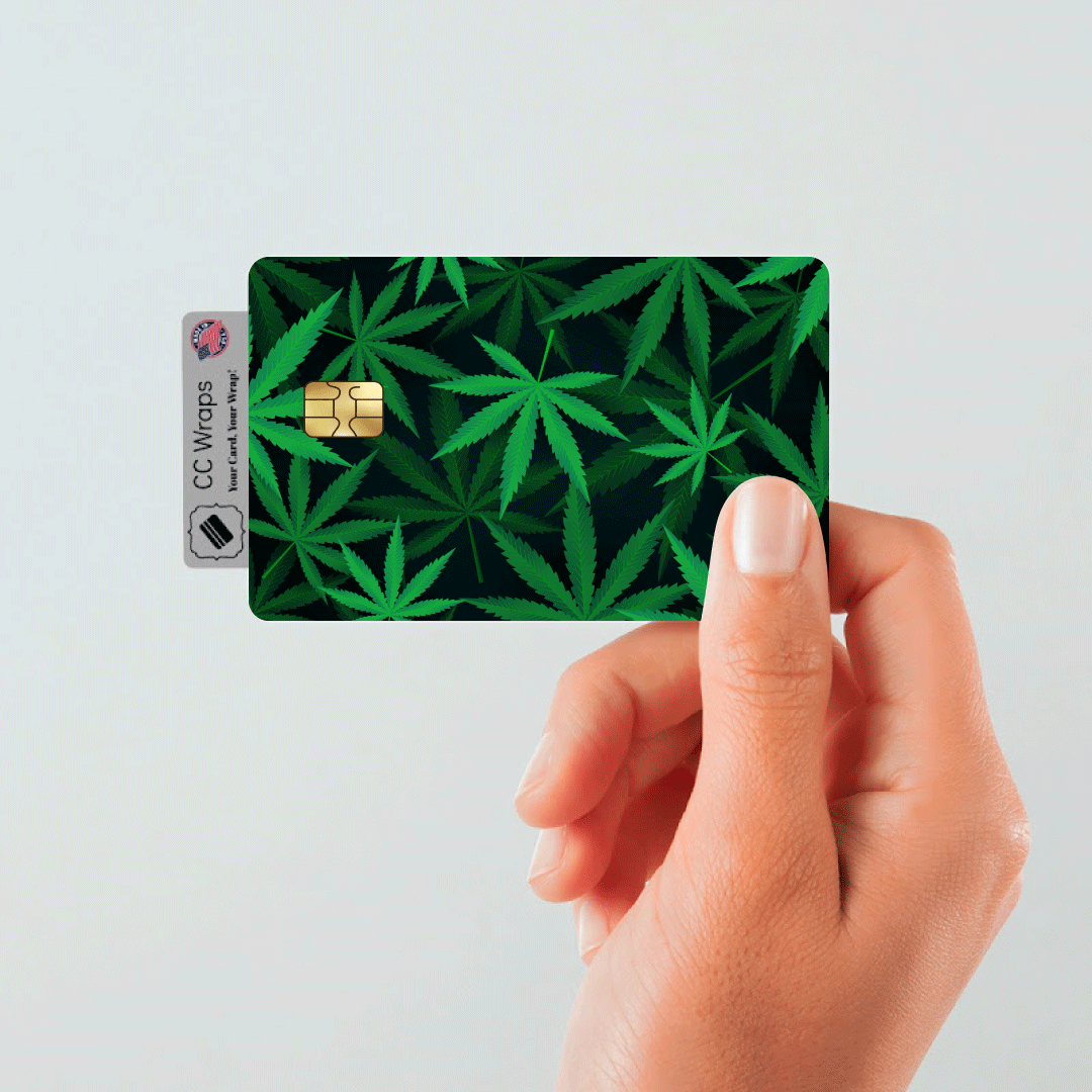 2 Pack Weed 420 Cannabis Leaf Credit Debit Card Sticker Vinyl Decal Skin