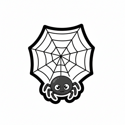 Pack of 2 Funny Spider Baby Web Vinyl Stickers 3.15x3.15 | Cute Halloween Decal