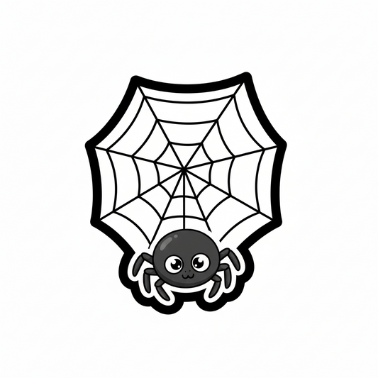 Pack of 2 Funny Spider Baby Web Vinyl Stickers 3.15x3.15 | Cute Halloween Decal