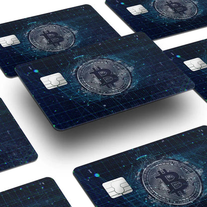 2 Pack Bitcoin Crypto Credit Debit Card Sticker Vinyl Decal Skin Digital Coin