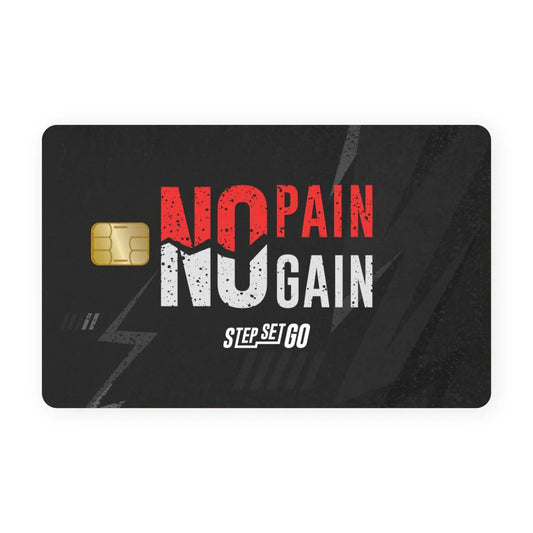 2 Pack No Pain No Gain Credit Debit Card Sticker Vinyl Decal Gym Motivation